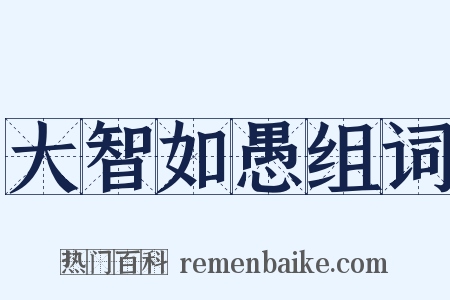 大智如愚组词是什么意思的图片